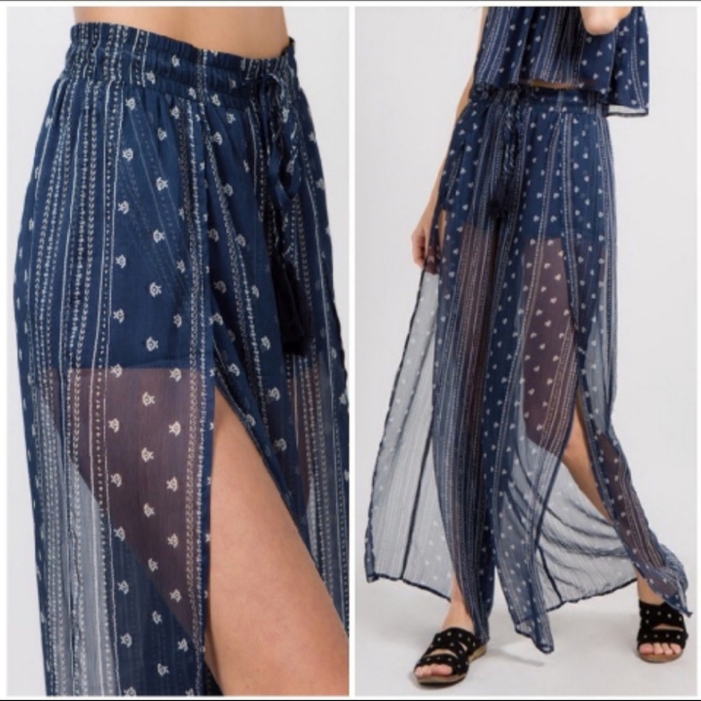 Beautiful Sheer Split Pant w/Short